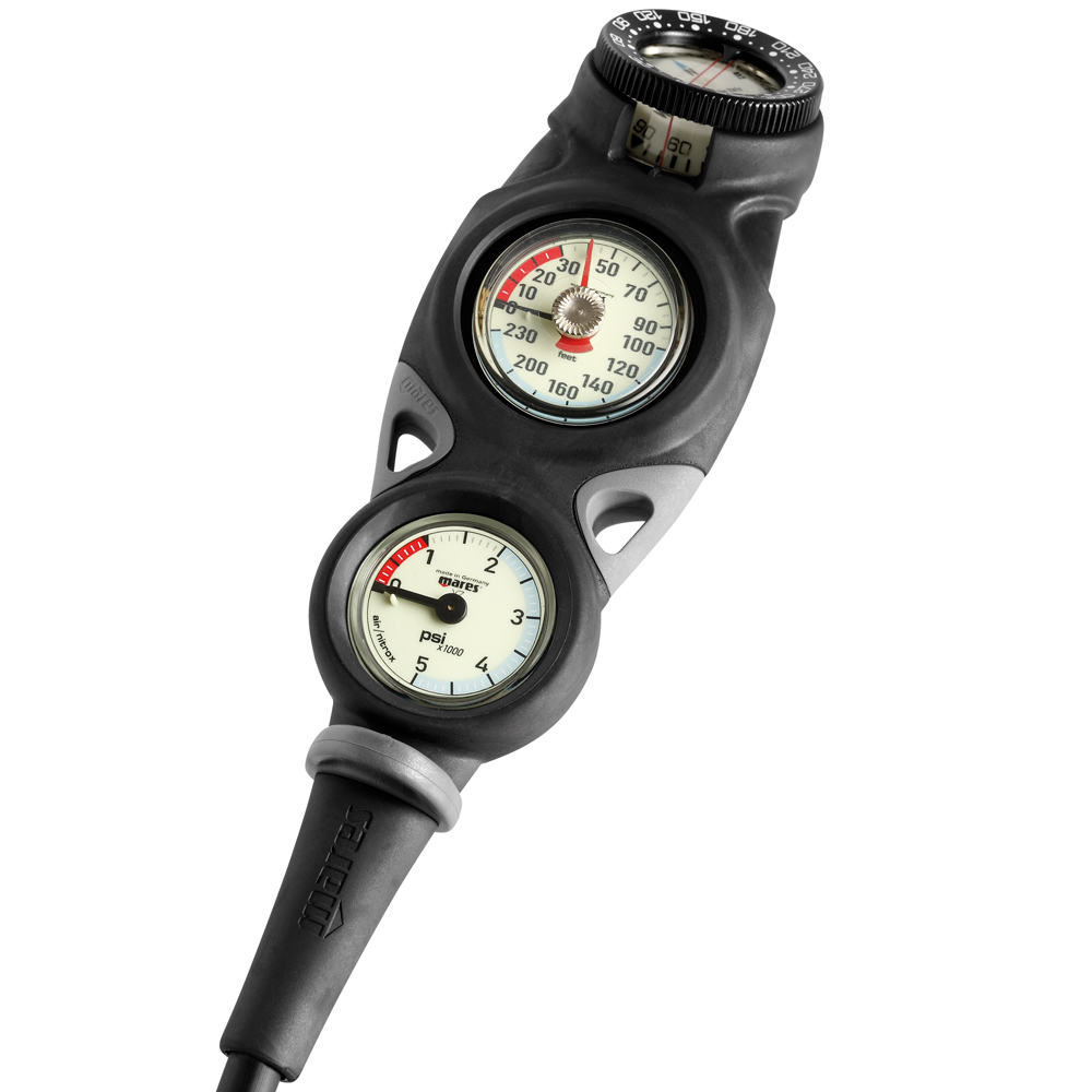 MARES - MISSION 3 Dreierkonsole Fin Tiefe Kompass MARES - MISSION 3 Dreierkonsole Fin Tiefe Kompass