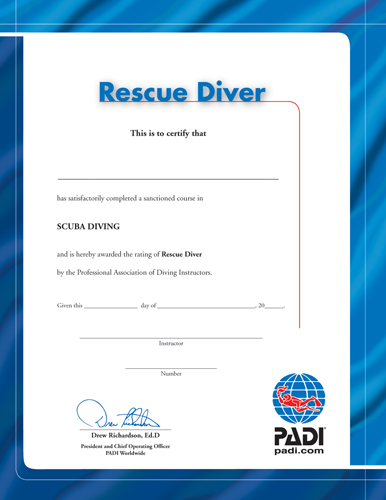 PADI - Certificate RESCUE Diver