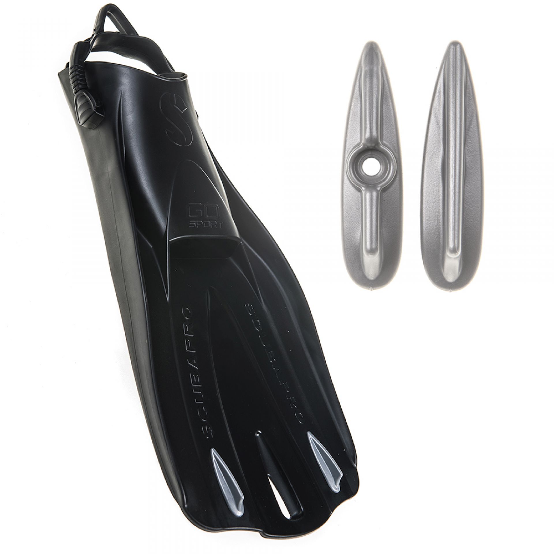 SCUBAPRO Go Sport Geräteflosse Schwarz mit Skegs in Silber
